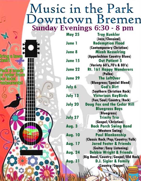 MUSIC IN THE PARK DOWNTOWN BREMEN ad