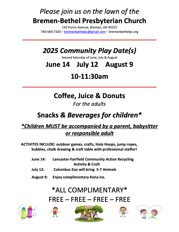 Church play dates june 2025 paly dates